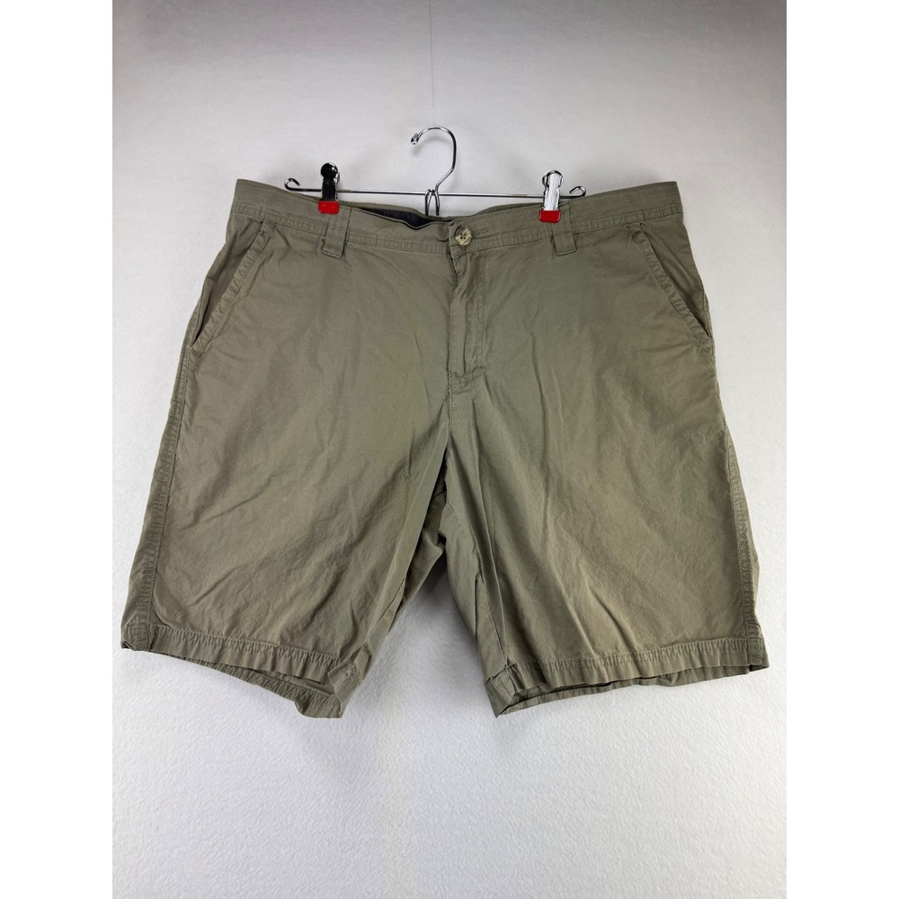 Columbia Shorts Mens 38 Green Cotton Canvas Chino Casual Hiking Outdoor‎ AM4471